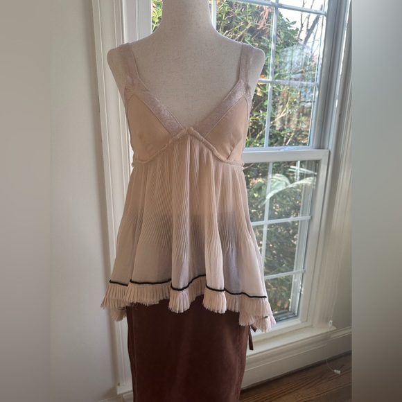 RARE FP ONE Ballet Pink Sheer Babydoll Top BEAUTIFUL DREAMY Sz XS - Picture 4 of 17